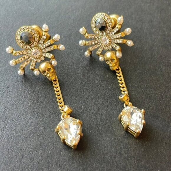 Alexander McQueen brass skull earrings - Picture 1 of 4